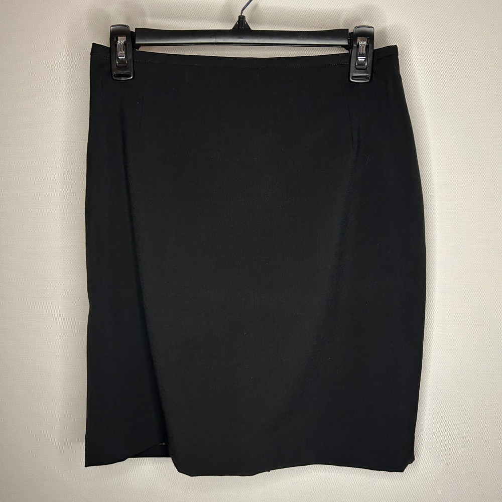 Calvin Klein Black Pencil Skirt Knee Length Lined Women Size 4 Minimalist Career